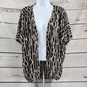 🔺️Libian Black & Cream Aztec Print Lightweight Open Cardigan Medium
